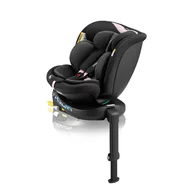 Scaun auto, Lionelo, i-Size Navy, 0-36 Kg, 40-150 cm, Cu isofix si picior de fixare, Protectie laterala, Rotire 360 grade, Ajustare spatar in 4 pozitii, Tetiera reglabila in 11 trepte, Conform cu R129, Negru/Roz