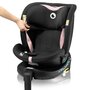 Scaun auto, Lionelo, i-Size Navy, 0-36 Kg, 40-150 cm, Cu isofix si picior de fixare, Protectie laterala, Rotire 360 grade, Ajustare spatar in 4 pozitii, Tetiera reglabila in 11 trepte, Conform cu R129, Negru/Roz - 20