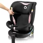 Scaun auto, Lionelo, i-Size Navy, 0-36 Kg, 40-150 cm, Cu isofix si picior de fixare, Protectie laterala, Rotire 360 grade, Ajustare spatar in 4 pozitii, Tetiera reglabila in 11 trepte, Conform cu R129, Negru/Roz - 20
