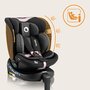 Scaun auto, Lionelo, i-Size Navy, 0-36 Kg, 40-150 cm, Cu isofix si picior de fixare, Protectie laterala, Rotire 360 grade, Ajustare spatar in 4 pozitii, Tetiera reglabila in 11 trepte, Conform cu R129, Negru/Roz - 35