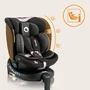 Scaun auto, Lionelo, i-Size Navy, 0-36 Kg, 40-150 cm, Cu isofix si picior de fixare, Protectie laterala, Rotire 360 grade, Ajustare spatar in 4 pozitii, Tetiera reglabila in 11 trepte, Conform cu R129, Negru/Roz - 35