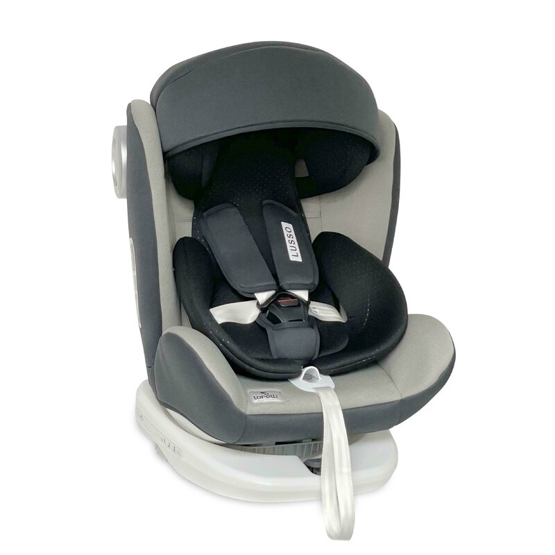 Lorelli - scaun auto lusso sps , string, spatar reglabil, protectie laterala, rotire 360 grade, 0-36 kg, cu isofix, gri/negru