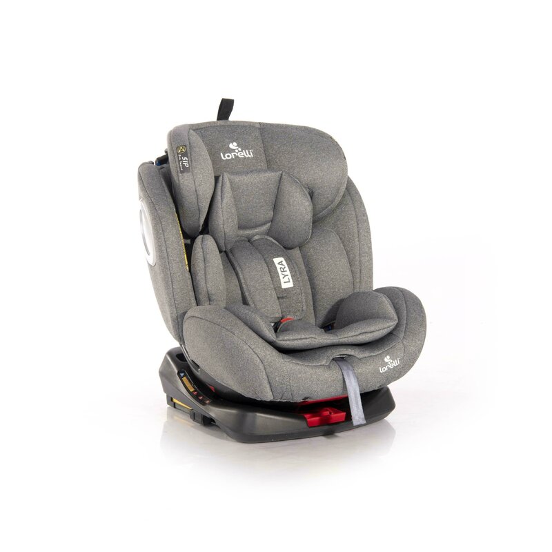 Lorelli - scaun auto lyra spatar reglabil, pozitie de somn, rotire 360 grade, 0-36 kg, cu isofix, gri