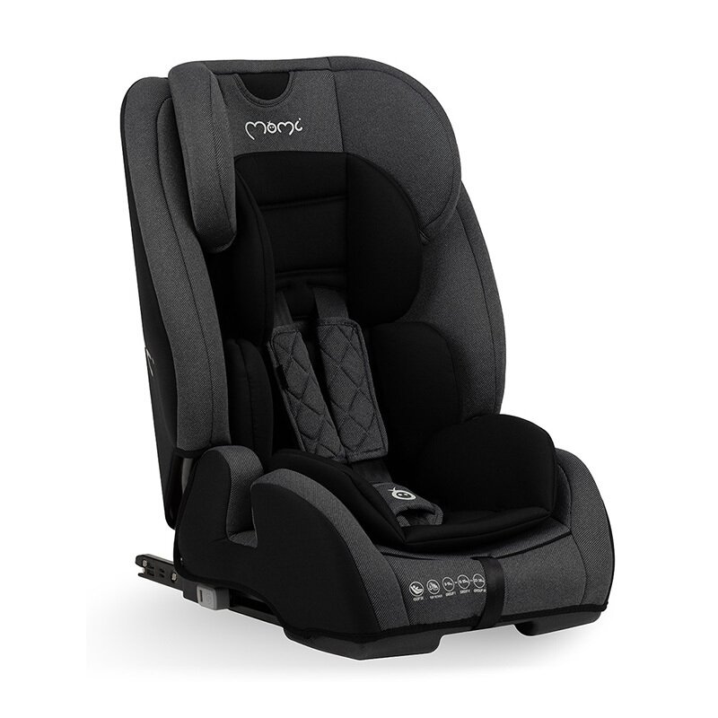 Scaun auto, momi bahari black, sistem de prindere isofix si top tether, insertie bebelusi, tetiera reglabila, husa detasabila, centuri in 5 puncte