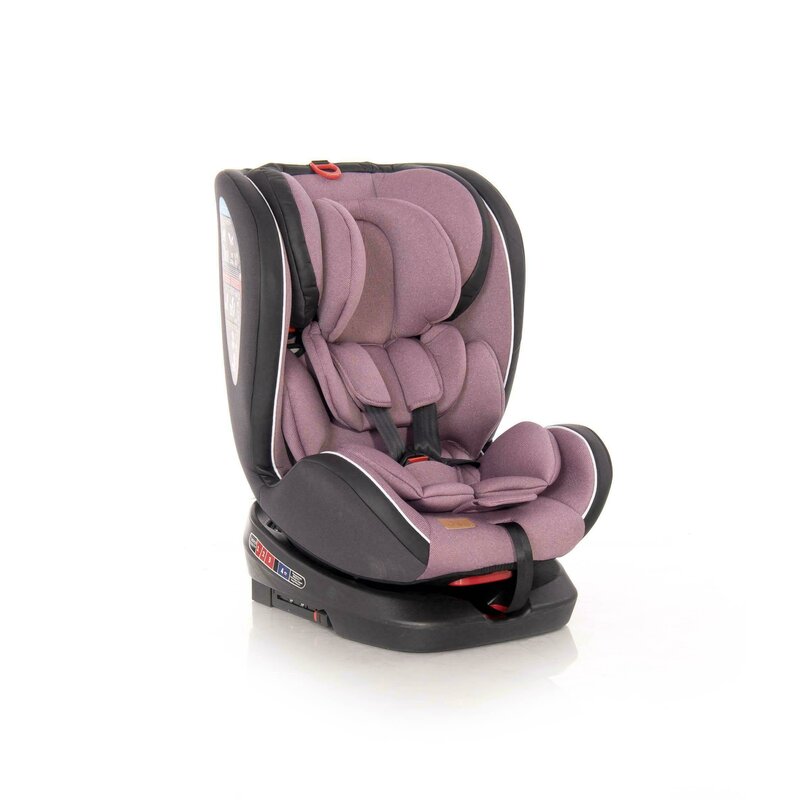 Lorelli - scaun auto nebula spatar reglabil, pozitie de somn, rotire 360 grade, 0-36 kg, cu isofix, roz