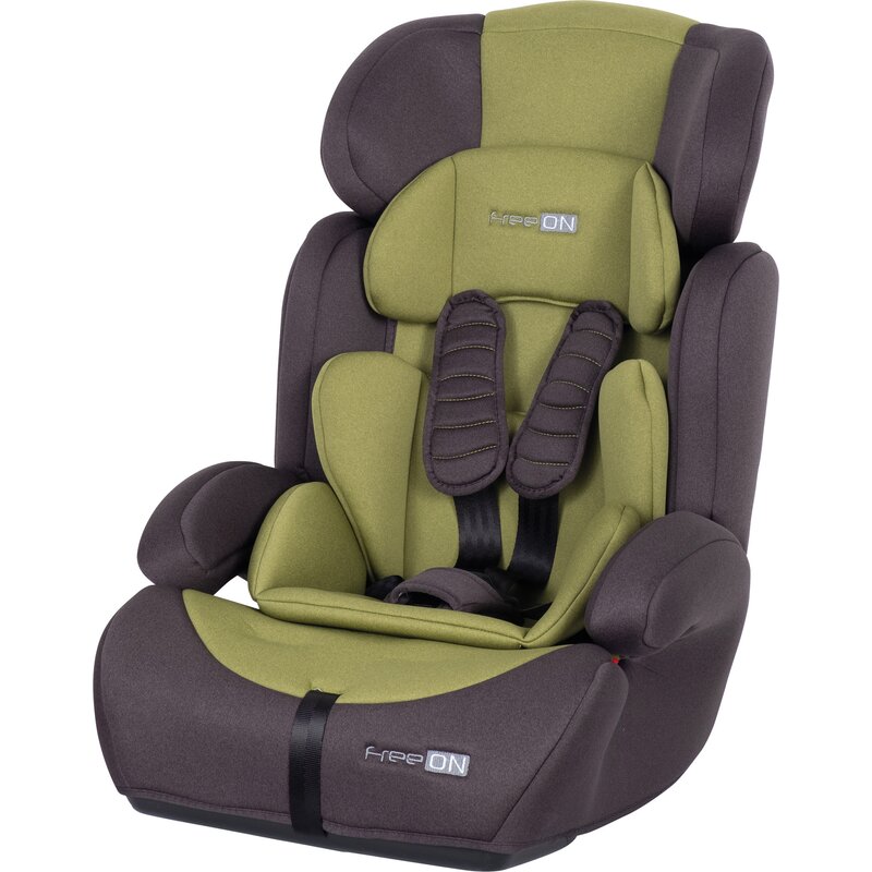 Scaun auto pentru copii, saturn, pentru grupele de greutate 9-36 kg, spatar si tetiera reglabile, centura in 5 puncte, freeon, green/black
