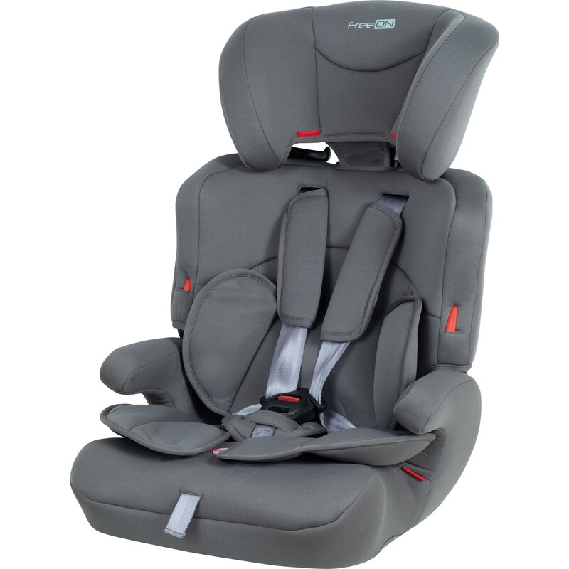 Scaun auto pentru copii, triton, pentru grupele de greutate 9-36 kg, spatar si tetiera reglabile, spatar detasabil, centura in 5 puncte, freeon, grey
