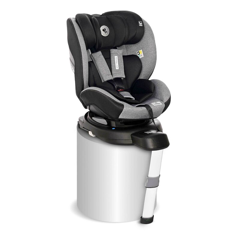 Lorelli - scaun auto proxima i-size , spatar reglabil, protectie laterala, rotire 360 grade, 40-105 cm, 0-18 kg, cu isofix, gri/negru
