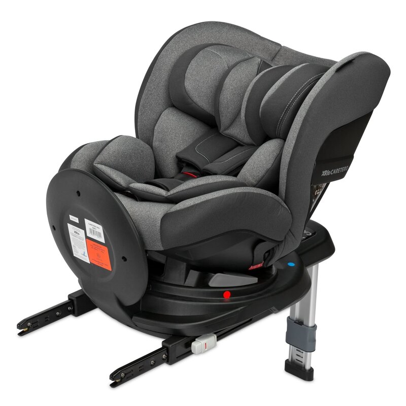 Caretero - scaun auto rio i-size spatar reglabil, rotire 360 grade, 0-18 kg, cu isofix, gri