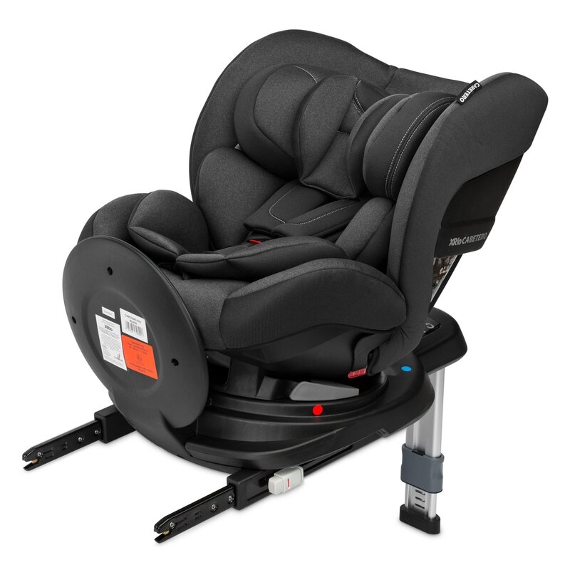 Caretero - scaun auto rio i-size spatar reglabil, rotire 360 grade, 0-18 kg, cu isofix, negru
