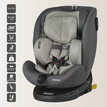 Coccolle - Scaun auto rotativ cu isofix grupa 0-36 kg  Nova Moonlit Grey
