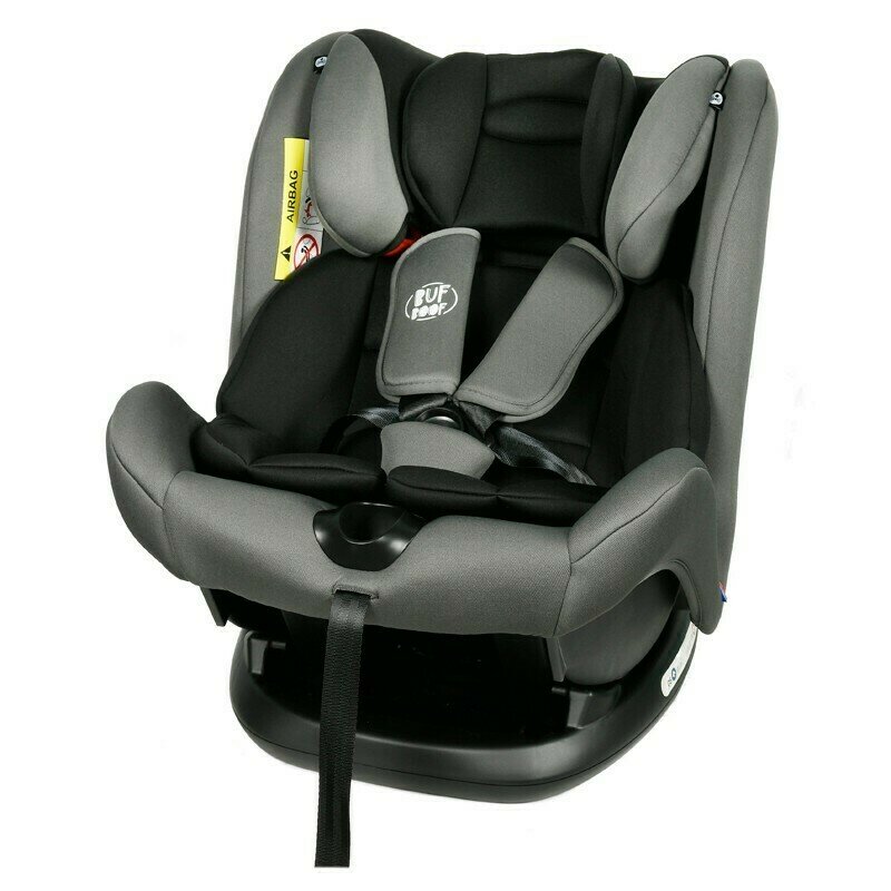 BUF BOOF - Scaun auto Ruby Deluxe Spatar reglabil Pozitie de somn 137 grade 0-36 Kg cu Isofix Gri