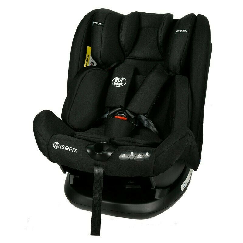 Buf boof - scaun auto ruby deluxe spatar reglabil pozitie de somn 0-36 kg cu isofix negru