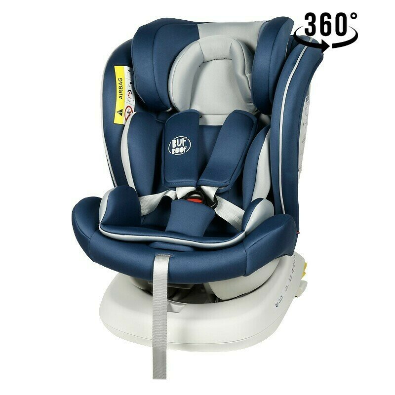 Buf boof - scaun auto tweety plus deluxe indigo cu isofix rotativ 360 grade 0 36 kg