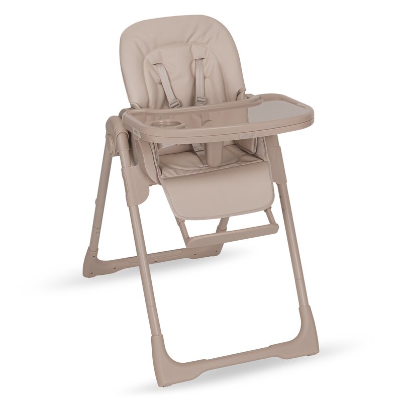 Scaun de masa 2 in 1, Lionelo, Linn Plus, Cu functie de sezlong, Reglabil, 6 Pozitii pe inaltime, Spatar reglabil in 3 pozitii, Din metal, Conform cu EN14988, Bej Sand