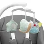 Scaun de masa 2 in 1, New Baby, Smart, Poate fi utilizat si ca leagan pentru copii, Cu telecomanda, Spatar reglabil in 4 pozitii, Cu 5 viteze de leganare, Cu melodii si jucarii, 0-36 luni, Grey - 7