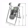 Scaun de masa 2 in 1, New Baby, Smart, Poate fi utilizat si ca leagan pentru copii, Cu telecomanda, Spatar reglabil in 4 pozitii, Cu 5 viteze de leganare, Cu melodii si jucarii, 0-36 luni, Grey - 13