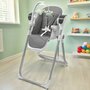 Scaun de masa 2 in 1, New Baby, Smart, Poate fi utilizat si ca leagan pentru copii, Cu telecomanda, Spatar reglabil in 4 pozitii, Cu 5 viteze de leganare, Cu melodii si jucarii, 0-36 luni, Grey - 2