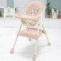 Scaun de masa, Baby Mix, Nora, Multifunctional, Pliabil, Pana la 15 kg, Cu tavita dubla reglabila si detasabila, Include cos depozitare, Usor de transportat, Conform cu EN 14988 + A1: 2020-07, 6-36 luni, Dusty Pink - 2