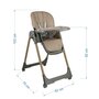 Scaun de masa, Bebe Stars, Milk, Pliabil, Cu roti, Pana la 15 kg, Inaltime reglabila in 8 pozitii, Cu tavita reglabila si detasabila, Conform cu EN 14988:2017, Beige - 7