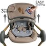 Scaun de masa, Bebe Stars, Nuovo, 2 in 1, Pliabil, Functie de balansoar, Pana la 15 kg, Cu tavita reglabila si detasabila, Conform cu EN14988:2017+A1:2020, 6-36 luni, Mocha - 7