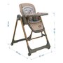 Scaun de masa, Bebe Stars, Nuovo, 2 in 1, Pliabil, Functie de balansoar, Pana la 15 kg, Cu tavita reglabila si detasabila, Conform cu EN14988:2017+A1:2020, 6-36 luni, Mocha - 8