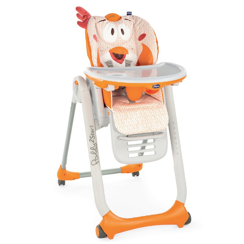Chicco - scaun de masa polly 2 start 4roti, fancy chicken, 0 luni+