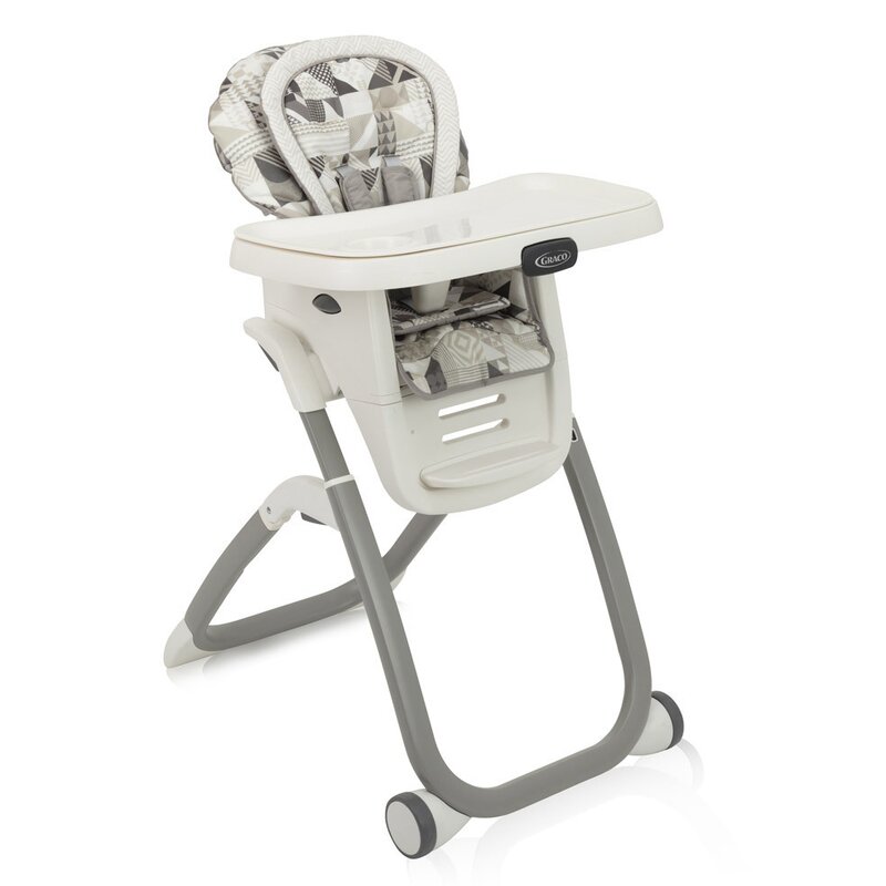 Graco - Scaun de masa Multifunctional Duodiner DLX Patchwork Pliabil, 6 in 1, Gri