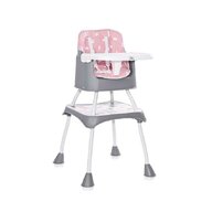 Lorelli - Scaun de masa inalt pentru copii, Trick, convertibil 3in1, Pink Bears