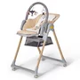Scaun de masa, Kinderkraft Select, Lastree, 2 in 1, Sezlong, Pliabil, Cu tavita, Cu suport picioare, Cu husa detasabila si lavabila, Reglabil, 0 luni+, Wood - 1