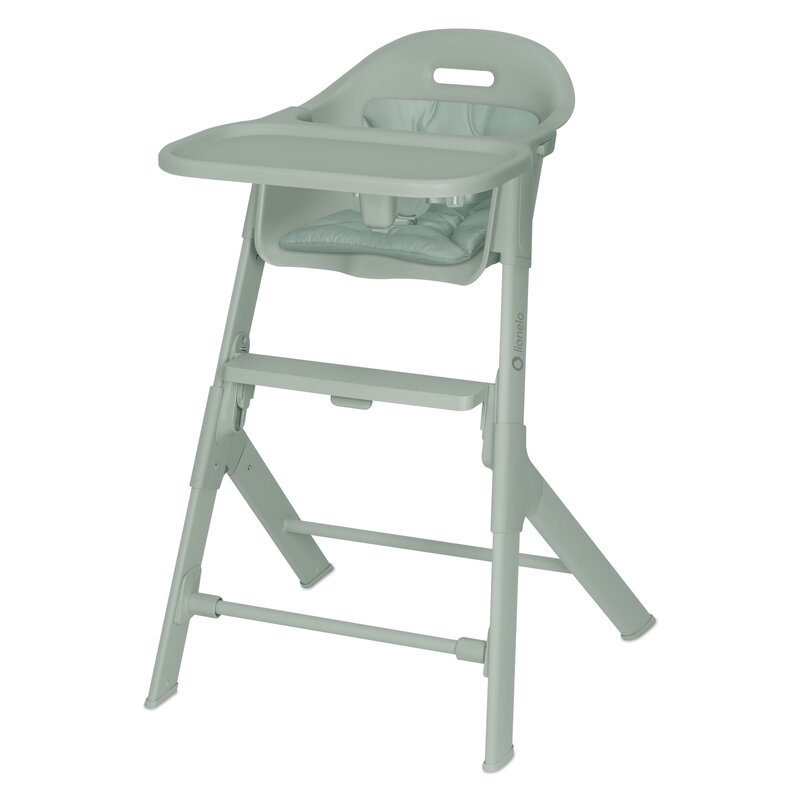 Scaun de masa, Lionelo, Beny, Suport de picioare si tavita ajustabile in 2 pozitii, Insertie moale, Centuri in 3 puncte, Asamblare rapida, Sustine 15 kg, 6 luni+, Verde
