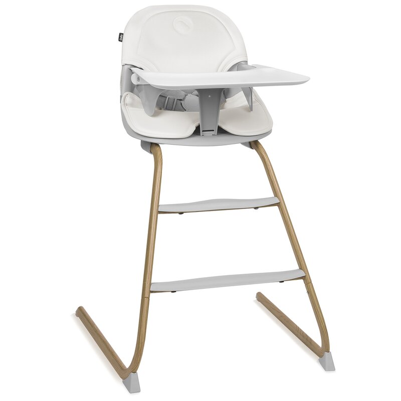 Scaun de masa, Lionelo, Dalia, 2 in 1, Transformabil, Cu 2 suporturi pentru picioare, Cu tavita detasabila, Sustine 60 kg, 6 luni+, Conform cu EN14988, Gri