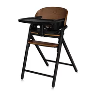 Scaun de masa multifunctional Celia, Lionelo, Din lemn de fag, 6 luni- adult, Reglabil pe inaltime, Husa impermeabila, Tavita silicon, Suport de picioare reglabil, Greutate maxima 90 Kg, Negru