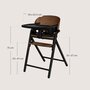 Scaun de masa multifunctional Celia, Lionelo, Din lemn de fag, 6 luni- adult, Reglabil pe inaltime, Husa impermeabila, Tavita silicon, Suport de picioare reglabil, Greutate maxima 90 Kg, Negru - 34