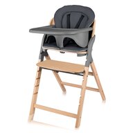 Scaun de masa multifunctional Megan, Lionelo, Din lemn de fag, 6 luni- adult, Reglabil pe inaltime, Husa impermeabila, Tavita silicon, Suport de picioare reglabil, Greutate maxima 110 Kg, Gri