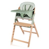 Scaun de masa multifunctional Megan, Lionelo, Din lemn de fag, 6 luni- adult, Reglabil pe inaltime, Husa impermeabila, Tavita silicon, Suport de picioare reglabil, Greutate maxima 110 Kg, Verde