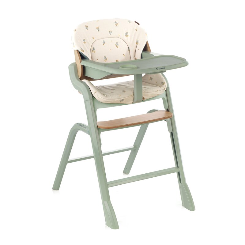 Scaun de masa multifunctional Noah, Jane, De la 6 luni la adult, Din lemn fag, Husa lavabila, Greutate maxima 100 Kg, Botanic