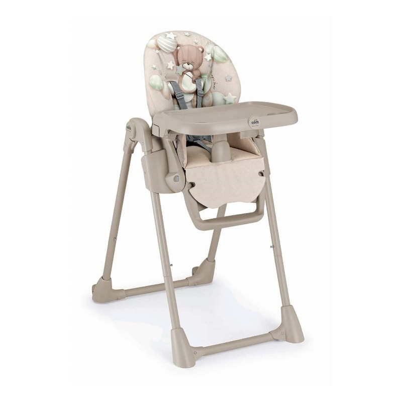 Scaun de masa multifunctional pentru bebelusi si copii, cam pappananna, inaltime ajustabila, varsta 6-36 luni, pliabil, centura de siguranta in 5 puncte, depozitare, bej