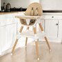 Scaun de masa, New Baby, Grace, Transformabil, Multifunctional, Pana la 15 kg, Din lemn, Conform cu EN 14988:2017-10, 6-36 luni, Beige - 2