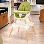Scaun de masa, New Baby, Grace, Transformabil, Multifunctional, Pana la 15 kg, Din lemn, Conform cu EN 14988:2017-10, 6-36 luni, Green - 2