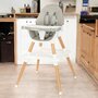 Scaun de masa, New Baby, Grace, Transformabil, Multifunctional, Pana la 15 kg, Din lemn, Conform cu EN 14988:2017-10, 6-36 luni, Grey - 2