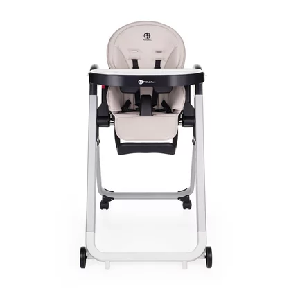 Scaun de masa, Petite&Mars, Tasty, Multifunctional, Pana la 15 kg, Reglabil pe inaltime in 7 pozitii, Spatar reglabil pana la 175 grade, Suport picioare si tavita reglabile, Cu roti, Aluminiu, Jasmine Honey