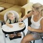 Scaun de masa, Petite&Mars, Tasty, Multifunctional, Pana la 15 kg, Reglabil pe inaltime in 7 pozitii, Spatar reglabil pana la 175 grade, Suport picioare si tavita reglabile, Cu roti, Aluminiu, Jasmine Honey - 3