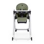 Scaun de masa, Petite&Mars, Tasty, Multifunctional, Pana la 15 kg, Reglabil pe inaltime in 7 pozitii, Spatar reglabil pana la 175 grade, Suport picioare si tavita reglabile, Cu roti, Aluminiu, Mature Olive