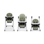 Scaun de masa, Petite&Mars, Tasty, Multifunctional, Pana la 15 kg, Reglabil pe inaltime in 7 pozitii, Spatar reglabil pana la 175 grade, Suport picioare si tavita reglabile, Cu roti, Aluminiu, Mature Olive - 7