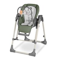 Scaun de masa si balansoar, Lionelo, Laurice, 2 in 1, Transformabil, Multifunctional, Inaltime si spatar reglabile, Cu melodii de leagan, 0 luni+, Conform cu standardele europene de securitate EN 14988, EN 16120, Verde, Resigilat