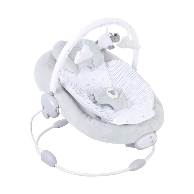 Scaunel balansoar, rest`n`play, cu trei jucarii, 8 melodii, vibratii, freeon, grey