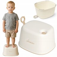 Scaunel inaltator, Primabobo, Alan, Cu maner, Baza antiderapanta, Colturi rotunjite, Capacitate 25 kg, 33x28x19 cm, Alb