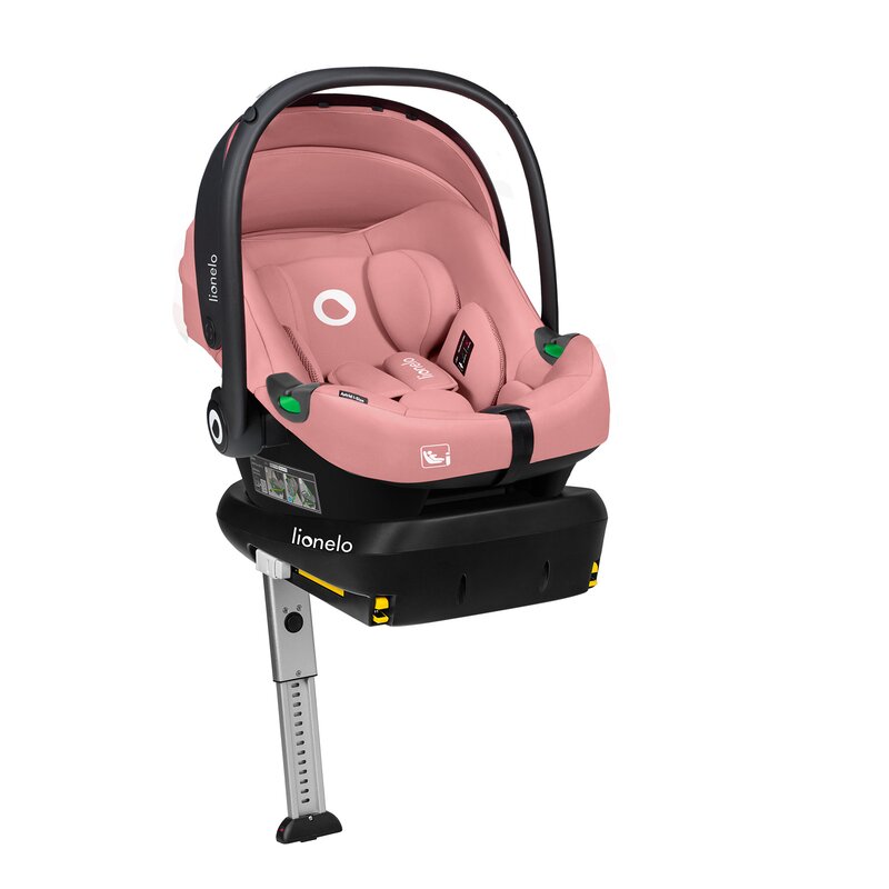 Scoica auto, Lionelo, i-Size Astrid, Include baza Isofix, 0-13 Kg, 40-87 cm, Cu maner si capotina reglabile, Cu protectie laterala avansata, Salteluta confortabila, Testat ADAC, Conform cu R129, Roz