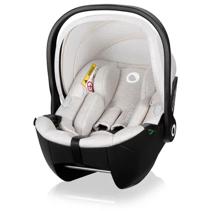 Scoica auto, Lionelo, Moxie, i-Size, 40-87 cm, Tetiera reglabila, intarita cu spuma de memorie, Carcasa ventilata, Din bambus, Protectie avansata, Conform cu R129, Bej